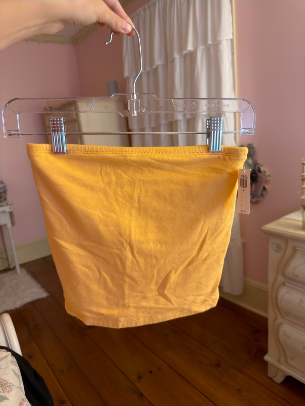 Tangerine Color Tube Top with Built in Bra